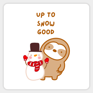 Up to Snow Good Snowman Sloth Sticker